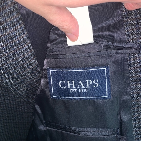 Chaps plaid lambswool sport coat blazer suit jacket size 40S - Picture 4 of 4